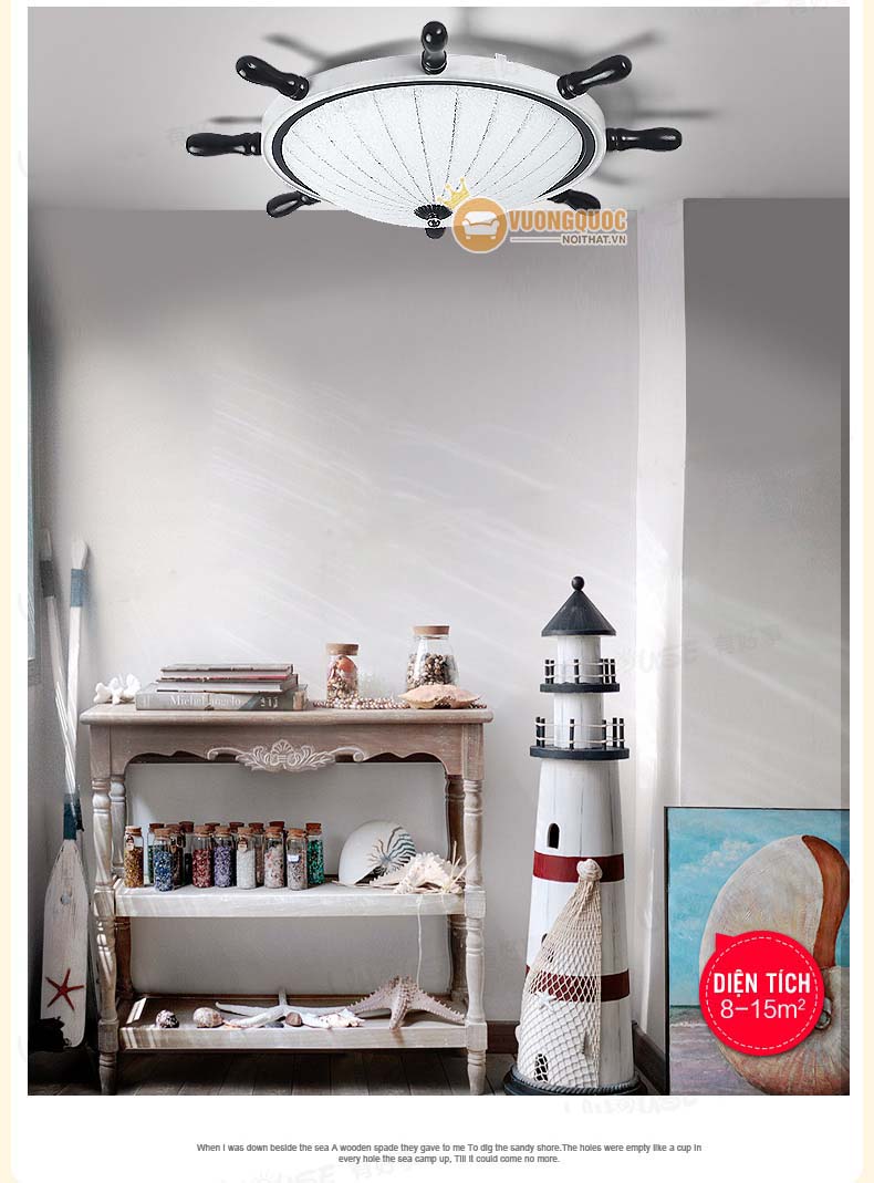 Đèn ốp trần trẻ em hình bánh lái tàu UHS109-5